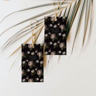 Étiquettes-cadeau Dark Peony Floral Baby Shower Thank You Sticker