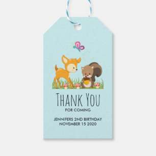 Étiquettes-cadeau De jolies créations forestières du Merci caricatur