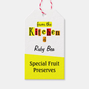 Étiquettes-cadeau De la cuisine de l'étiquette de cuisson rétro pers