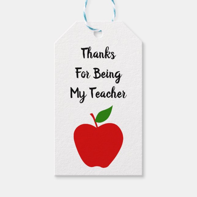 Étiquettes Cadeau de l'enseignant, Merci d'appréci (Devant)