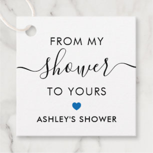 Étiquettes Cadeau De Ma Douche À La Vôtre, Fête des mariées Bleue