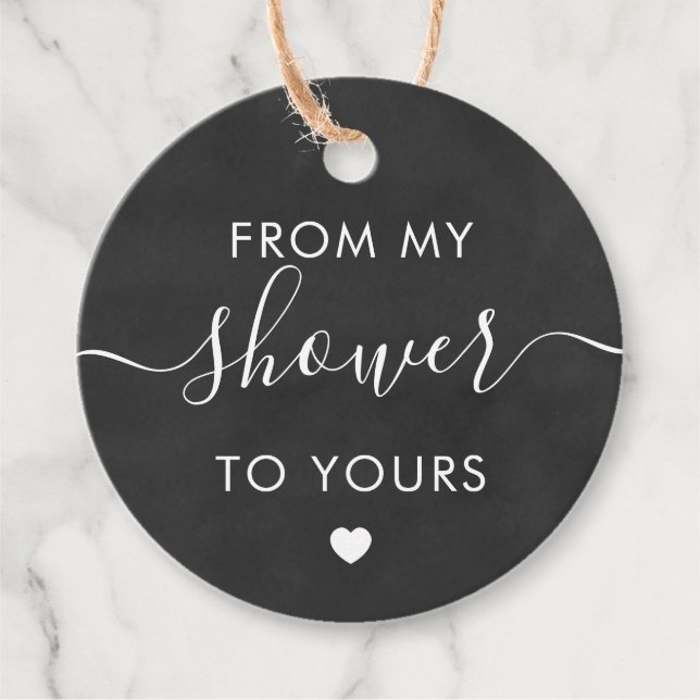 Étiquettes Cadeau De Ma Douche À La Vôtre, Fête des mariées Chalkboa (Devant)