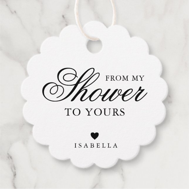 Étiquettes Cadeau De Ma Douche À Votre Fête des mariées De Calligrap (Devant)