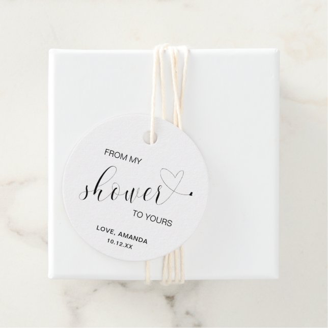 Étiquettes Cadeau De mon cœur de douche Élégant et mignon Shower de  (En situation)
