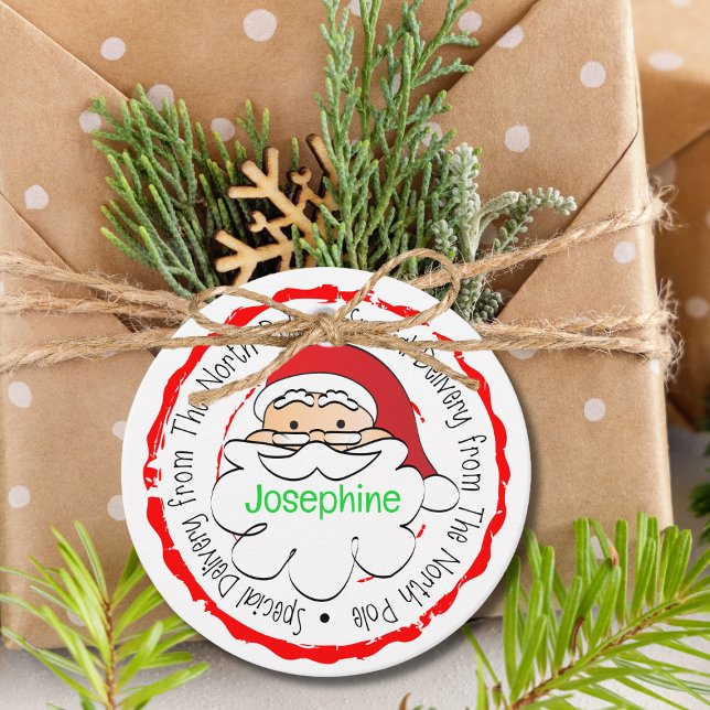 Étiquettes Cadeau De Père Noël Pôle Nord Livraison spéciale Noël (Créateur téléchargé)