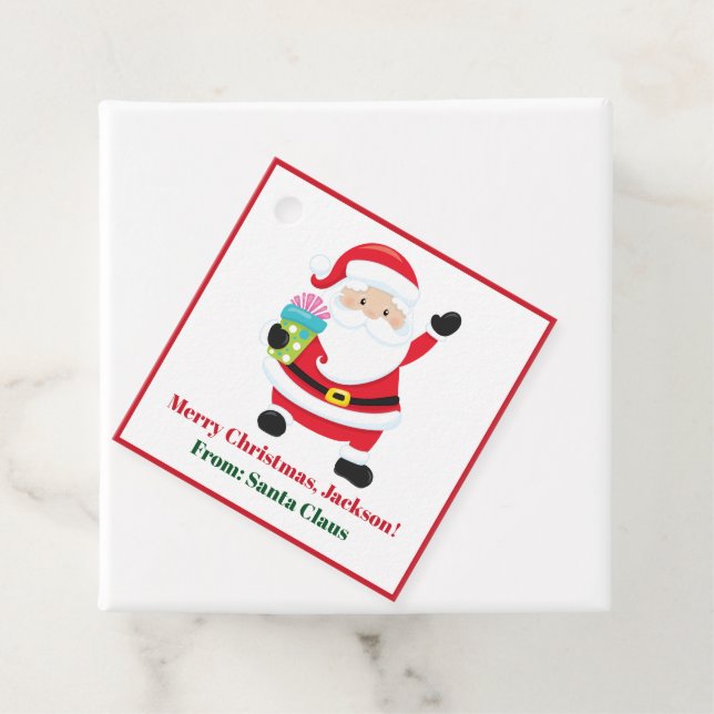 Étiquettes Cadeau De Santa Claus Custom Kids Christmas Cadeau (En situation)
