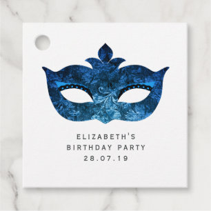 Étiquettes Cadeau Débutante en velours bleu scintillant