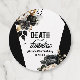Étiquettes Cadeau Décès à mes vingt Floral 30e Anniversaire