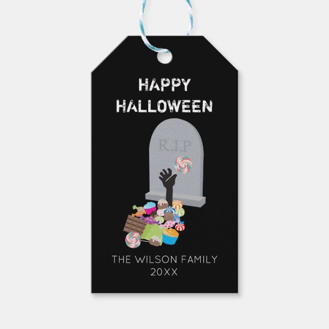 Étiquettes-cadeau Décès par Candy Halloween Party (Devant)