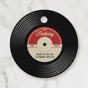 Étiquettes Cadeau Décor de soirée à thème de musique Vintage personn