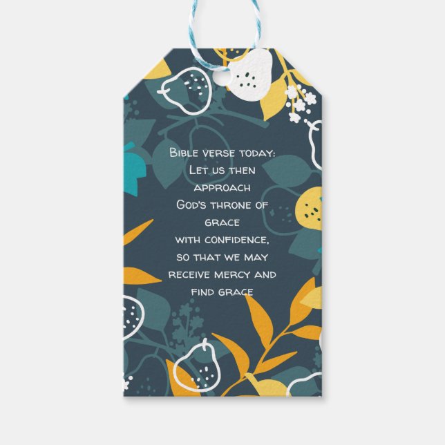 Étiquettes-cadeau Décor Fruit Pear avec devis modifiable (Devant)