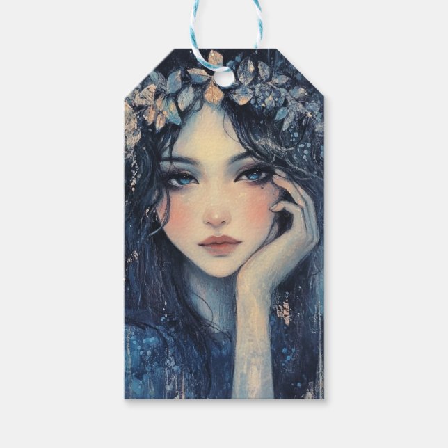 Étiquettes-cadeau Découpage de l'enchantement de la nymphe des bois (Devant)