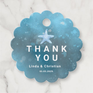 Étiquettes Cadeau Deep Blue Sea Summer Wedding 