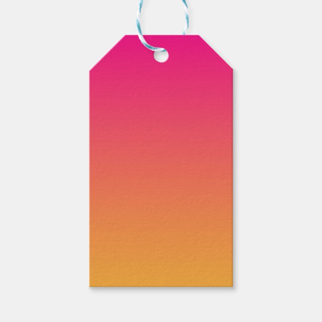 Étiquettes-cadeau dégradé rose et orange (Devant)
