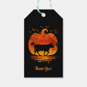 ÉTIQUETTES-CADEAU DEGUISEMENT VACHE HALLOWEEN CITROUILLE SAISON AUTO