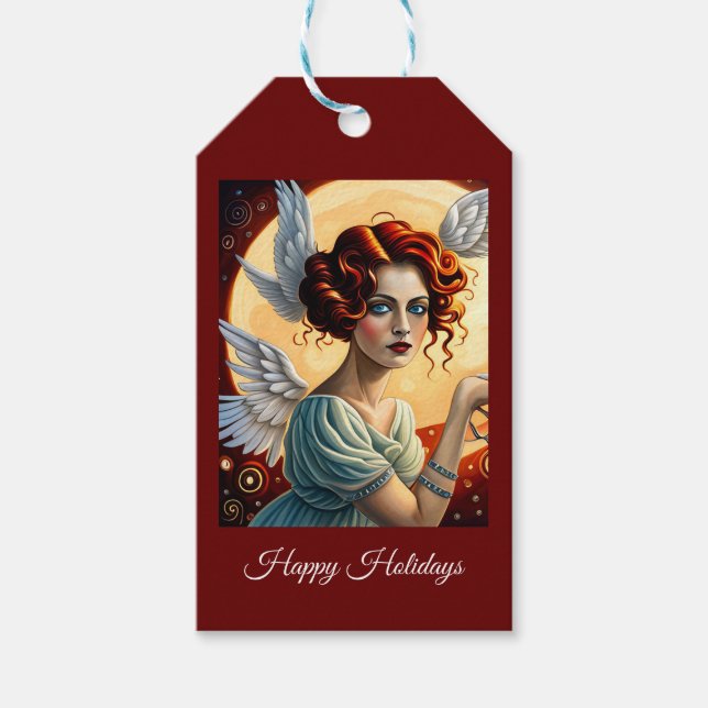 Étiquettes-cadeau Délice Angélique : Joyeuses Fêtes (Devant)