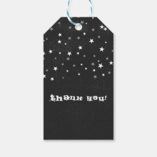 Étiquettes-cadeau Denim Noir Délavé Personnalisé Starry Grunge Faveu