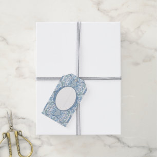 Étiquettes-cadeau Dentelle en céramique bleu clair