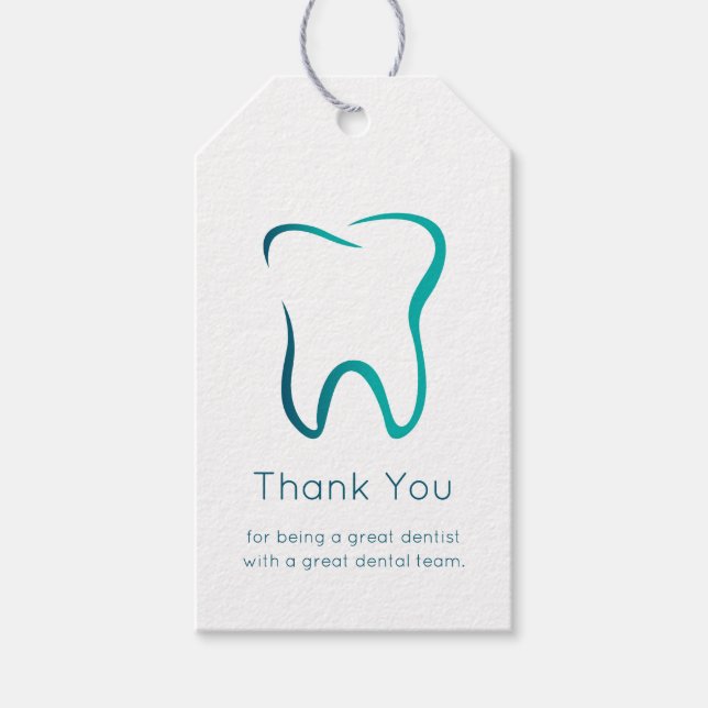Étiquettes-cadeau dentisterie dentaire Merci d'image Médicale (Devant)