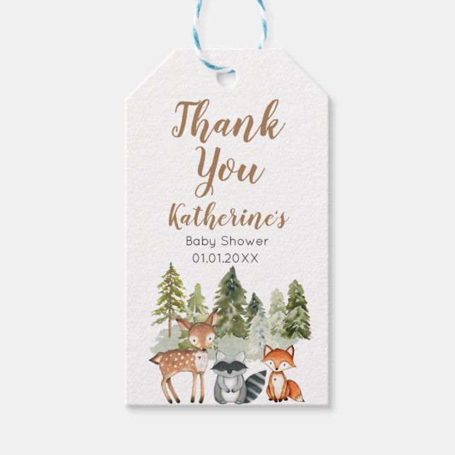 Étiquettes-cadeau Der animal aventure Camper Baby shower Merci (Devant)