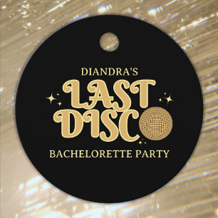 Étiquettes Cadeau Dernier Disco Retro Black and Gold les années 70 B