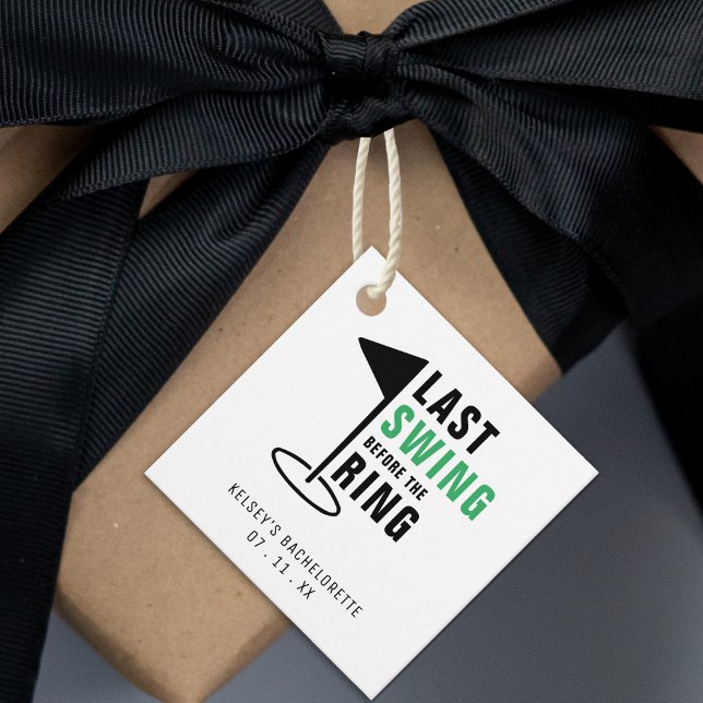 Étiquettes Cadeau Dernier Swing Avant La Bague Golf Enterrement de V (Last Swing Before the Ring Golf Bachelorette Party Favor Tags)