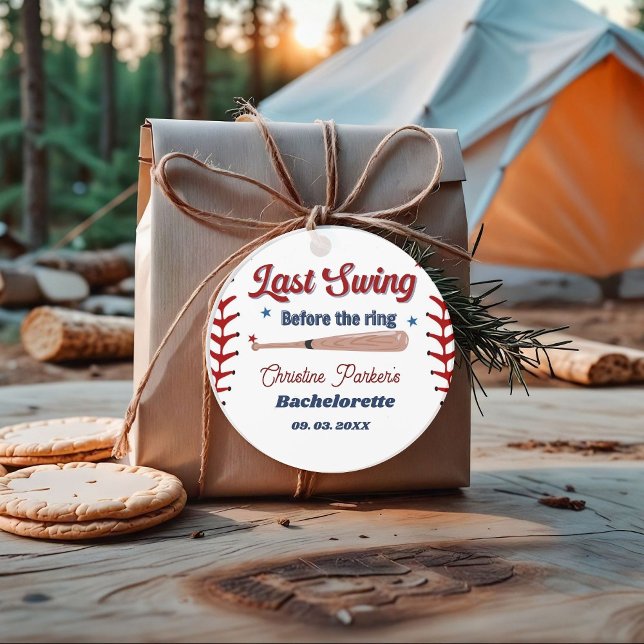 Étiquettes Cadeau Dernier Swing avant le ring Baseball Bachelorette (Créateur téléchargé)