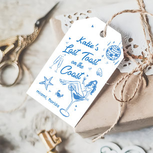 Étiquettes-cadeau Dernier Toast Coast en Whimsical Bachelorette