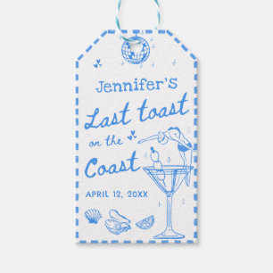 Étiquettes-cadeau Dernier Toast Sur La Côte Bachelorette Fête