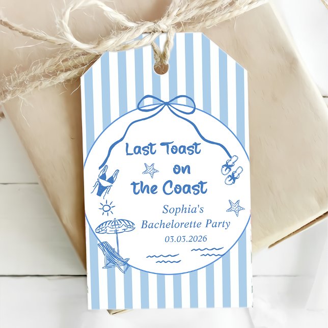 Étiquettes-cadeau Dernier Toast Sur La Côte Bachelorette Week-End (Créateur téléchargé)