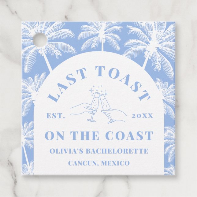 Étiquettes Cadeau Dernier Toast Sur La Côte Beach Bachelorette Côtiè (Devant)