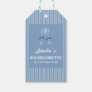 Étiquettes-cadeau Dernier toast sur la côte bleu bachelorette bienve