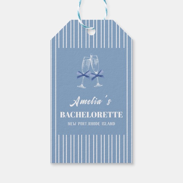 Étiquettes-cadeau Dernier toast sur la côte bleu bienvenue enterreme (Dos)