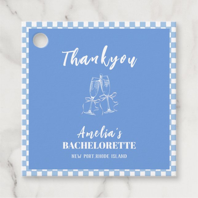Étiquettes Cadeau Dernier toast sur la côte rose bachelorette bienve (Devant)