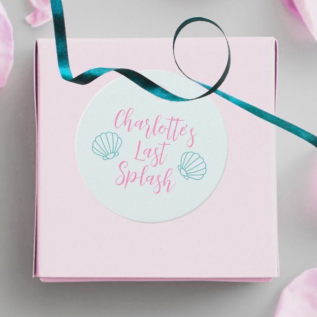 Étiquettes Cadeau Dernière éclaboussure Fête de Bachelorette de la p (Last Splash Seashell Beach Bachelorette Party Favor Tags)