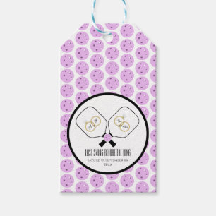 Étiquettes-cadeau Dernière swing avant la bague Mariage Pickleball