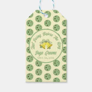 Étiquettes-cadeau Dernière swing avant l'anneau Sage & Cream Pickleb