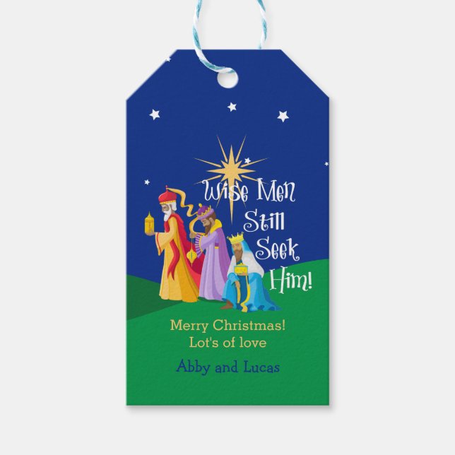 Étiquettes-cadeau Des Hommes Sages Personalisés Lui Demandent Encore (Devant)