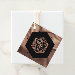 Étiquettes Cadeau Dés RPG Tabletop Gamer Fantasy Cuivre Personnali