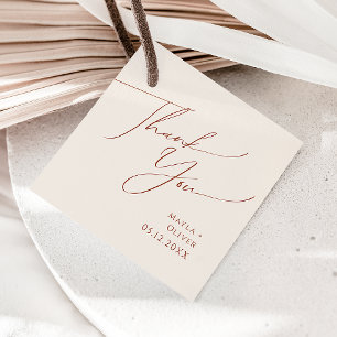Étiquettes Cadeau Désert de Whimsical Merci beige