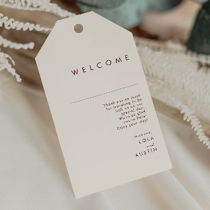 Étiquettes-cadeau Désert simple   Accueil Mariage blanc naturel