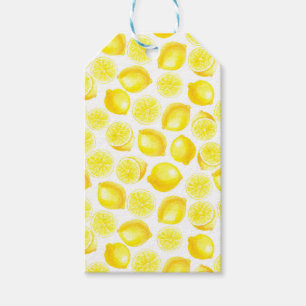 Étiquettes-cadeau Design citrons aquarelle