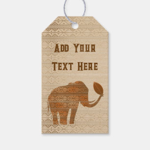 Étiquettes-cadeau Design d'art tribal des éléphants