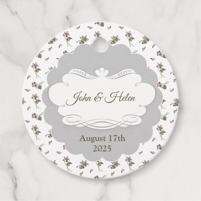 Étiquettes Cadeau Design floral (Devant)