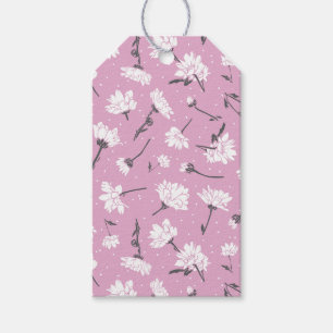 Étiquettes-cadeau Design Floral Rose - Art Fleur Élégant