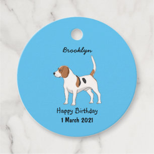 Étiquettes Cadeau dessin animé de chien beagle