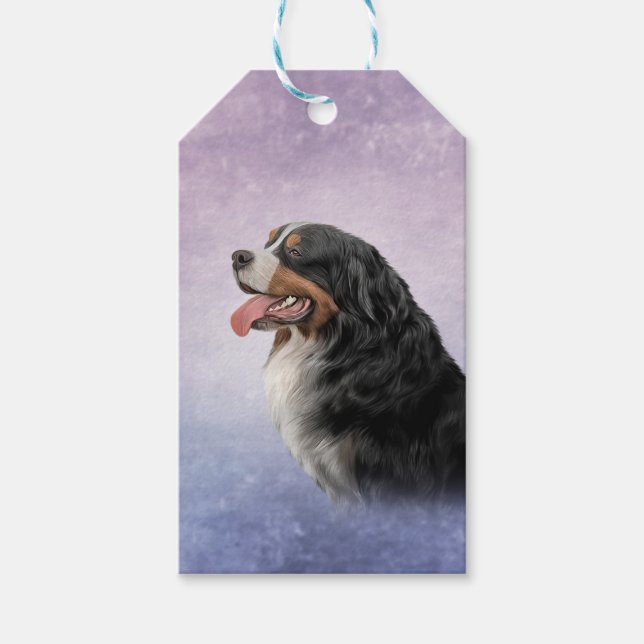 Étiquettes-cadeau Dessin Bernese Mountain Dog (Devant)