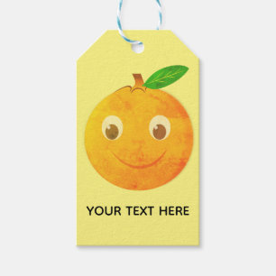 Étiquettes-cadeau Dessin vintage de cartoon orange mignon
