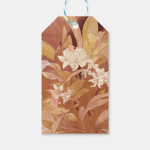 Étiquettes-cadeau Détail floral Art nouveau d'Alphonse Mucha