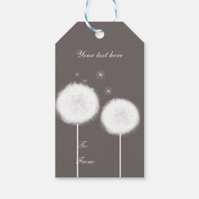 Étiquettes-cadeau Deux Dandelions Taupe Russe Country Home (Devant)